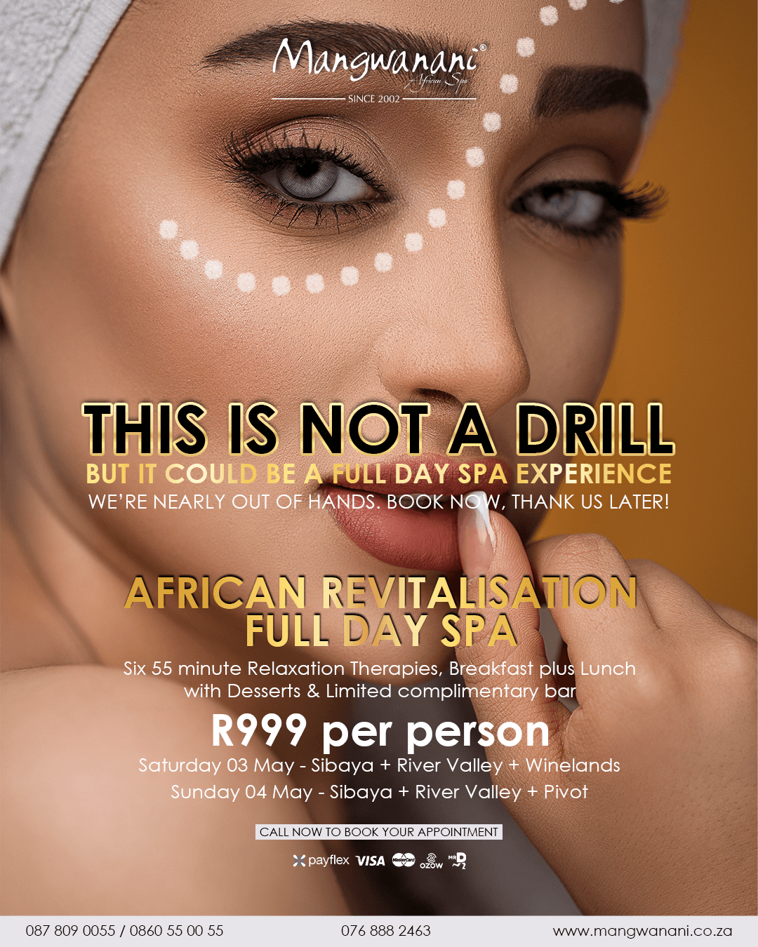 THIS IS NOT A DRILL, BUT IT COULD BE A FULL DAY SPA EXPERIENCE!