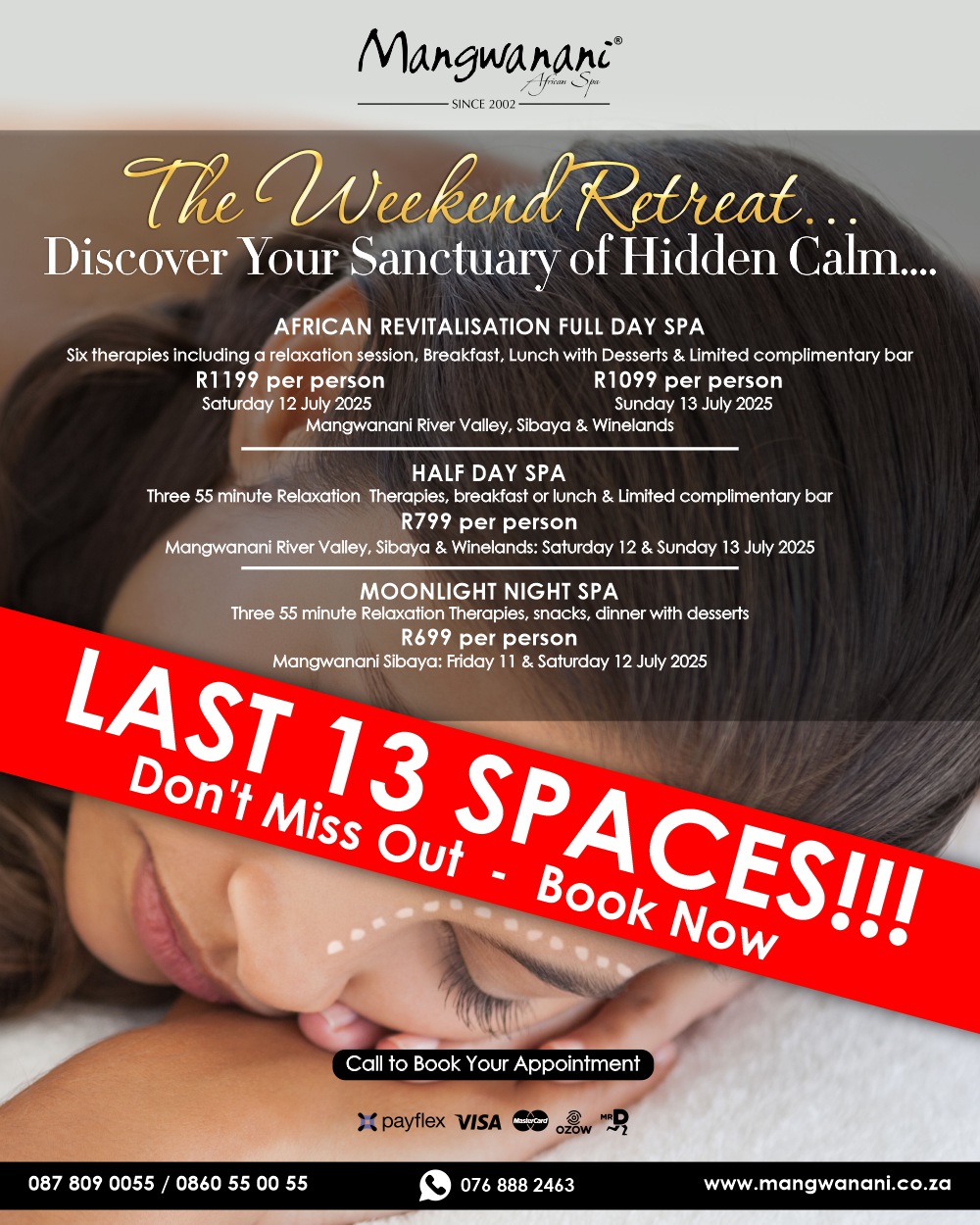LAST 13 SPACES