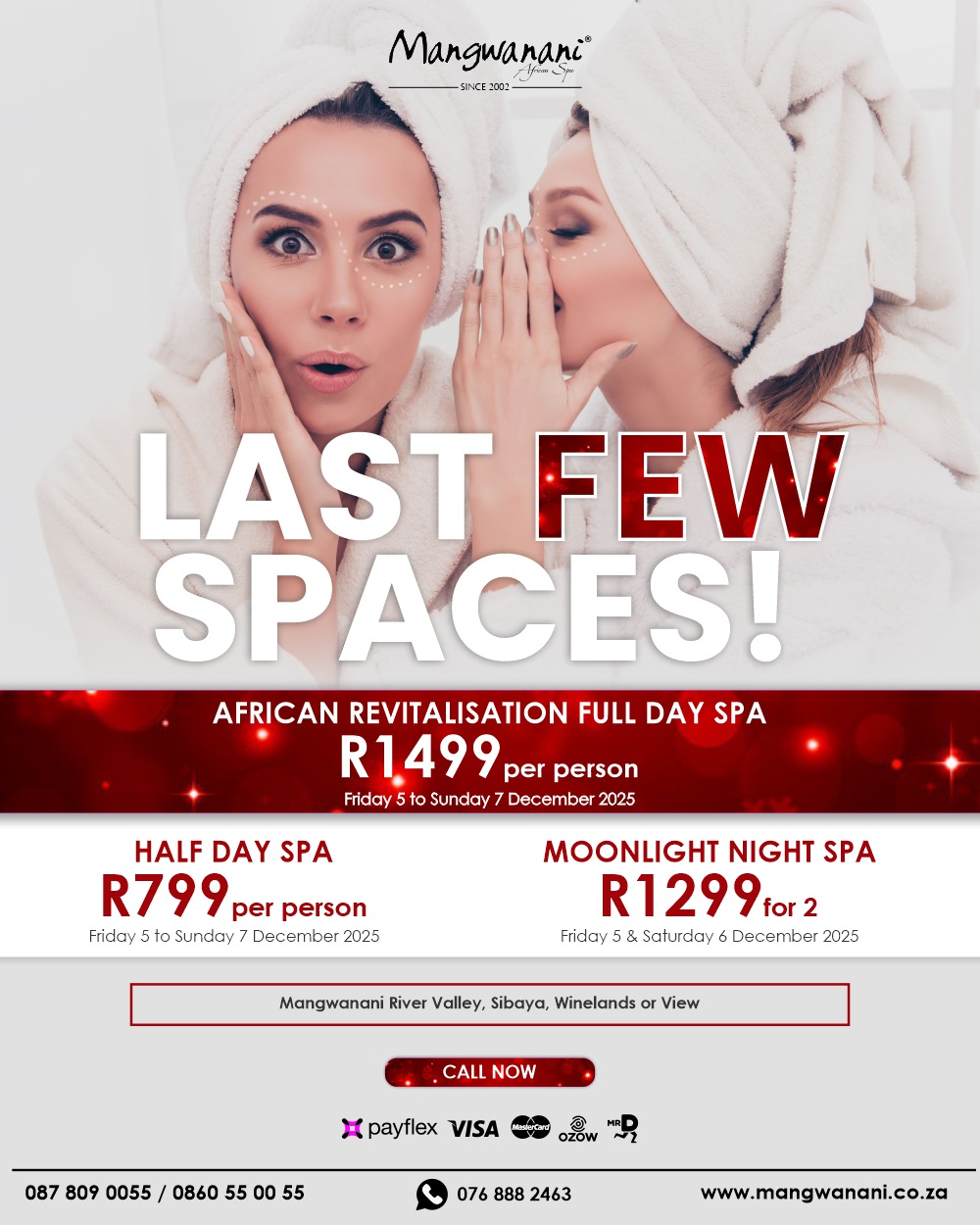 WEEKEND LAST FEW SPACES!