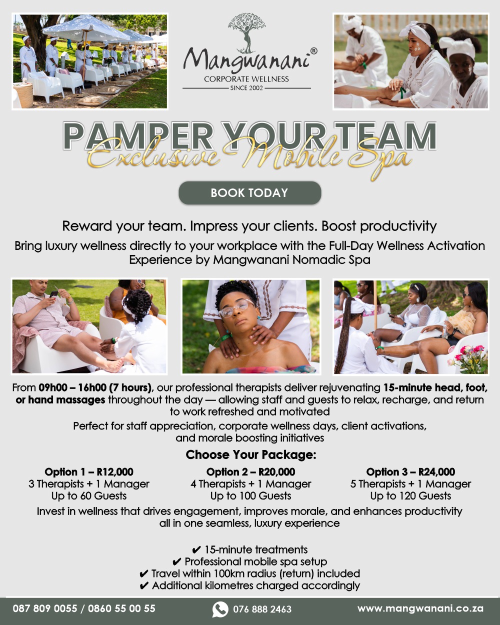 Pamper Your Team: Exclusive Mobile Spa