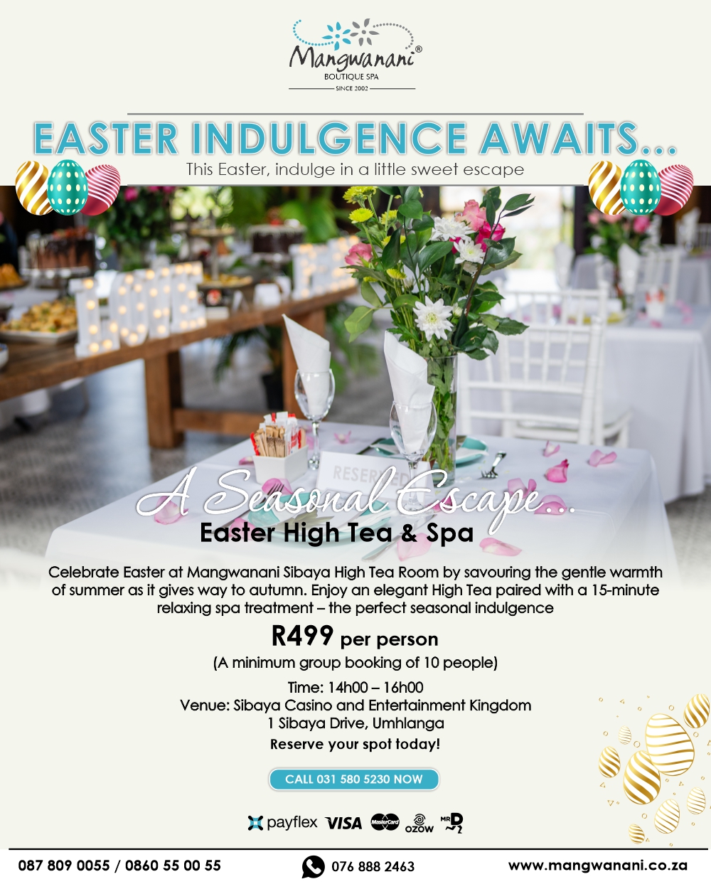 Sibaya Easter High Tea Offer