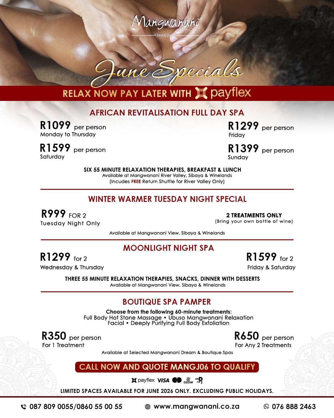 LIMITED JUNE SPECIALS